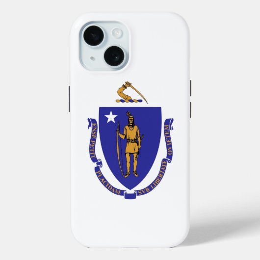Apple iPhone 15 Case-Mate mit Massachusetts Flag Hülle (Rückseite)