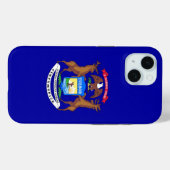 Apple iPhone 15 Case-Mate mit Michigan-Flagge Hülle (Rückseite (Horizontal))