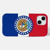 Apple iPhone 15 Case-Mate mit Missouri-Flagge Hülle (Rückseite (Horizontal))