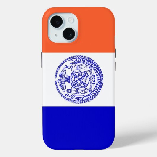 Apple iPhone 15 Case-Mate mit New Yorker Stadtflag Hülle (Rückseite)