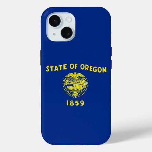 Apple iPhone 15 Case-Mate mit Oregon-Flagge Hülle (Rückseite)