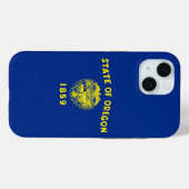 Apple iPhone 15 Case-Mate mit Oregon-Flagge Hülle (Rückseite (Horizontal))