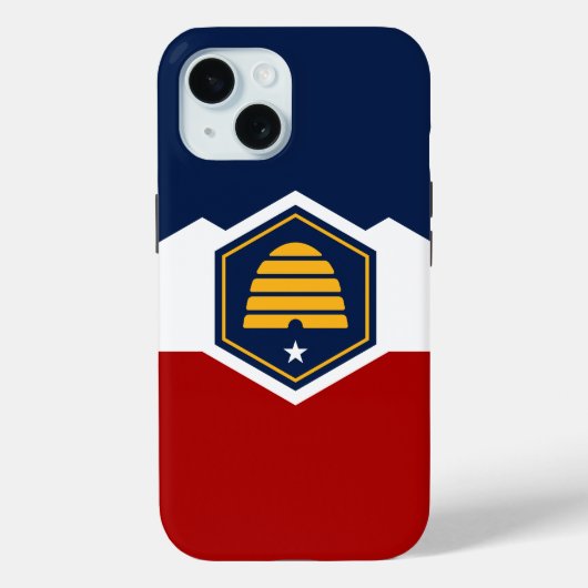 Apple iPhone 15 Case-Mate, Utah neue Staatsflagge Case-Mate iPhone Hülle (Rückseite)