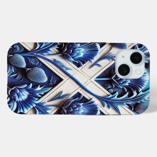 Apple iPhone 15 Case-Mate with Scottish Thistles Case-Mate iPhone Hülle (Rückseite (Horizontal))