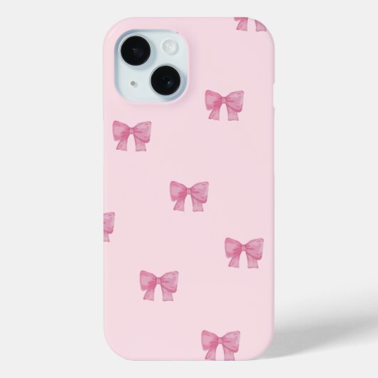 Apple Iphone 15 Hülle Pink Ribbon Design. (Rückseite)