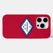 Apple iPhone 15 Pro Case-Mate, Arkansas Flag Case-Mate iPhone Hülle (Rückseite (Horizontal))