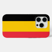 Apple iPhone 15 Pro Case-Mate, belgische Flagge Case-Mate iPhone Hülle (Rückseite (Horizontal))