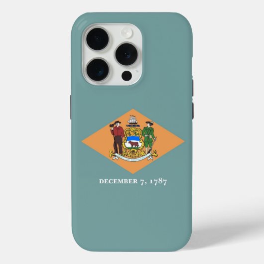 Apple iPhone 15 Pro Case-Mate, Delaware-Flagge Case-Mate iPhone Hülle (Rückseite)