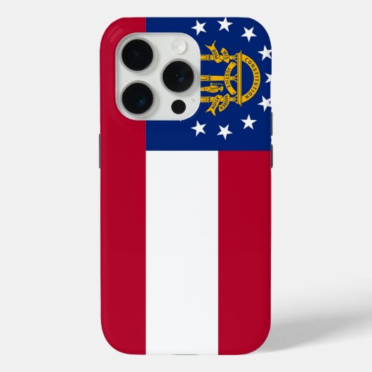 Apple iPhone 15 Pro Case-Mate, georgische Flagge Case-Mate iPhone Hülle (Rückseite)