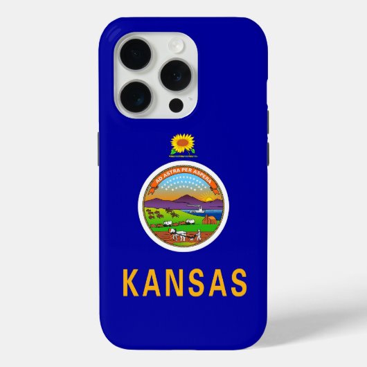 Apple iPhone 15 Pro Case-Mate Kansas Flag Hülle (Rückseite)