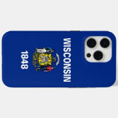 Apple iPhone 15 Pro Max, Flagge von Wisconsin Case-Mate iPhone Hülle (Rückseite (Horizontal))