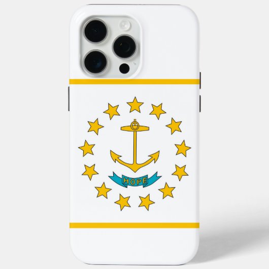 Apple iPhone 15 Pro Max Hülle, Flagge von Rhode Is Case-Mate iPhone Hülle (Rückseite)