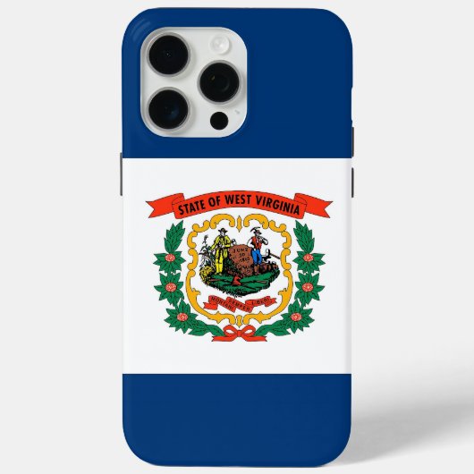 Apple iPhone 15 Pro Max, West Virginia flag Case-Mate iPhone Hülle (Rückseite)