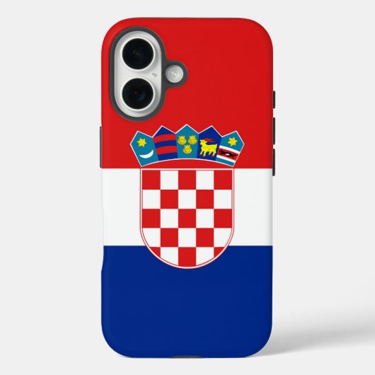 Apple iPhone 16 Case-Mate mit kroatischer Flagge Hülle (Rückseite)