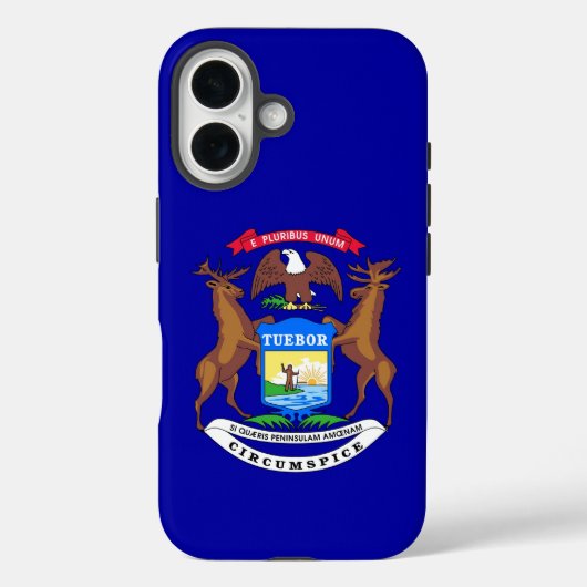 Apple iPhone 16 Case-Mate mit Michigan-Flagge Hülle (Rückseite)