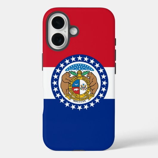 Apple iPhone 16 Case-Mate mit Missouri-Flagge Hülle (Rückseite)