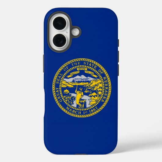 Apple iPhone 16 Case-Mate mit Nebraska-Flagge Hülle (Rückseite)