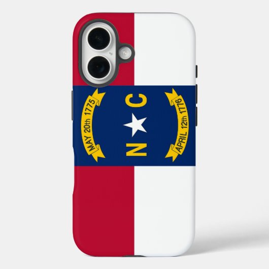 Apple iPhone 16 Case-Mate mit North Carolina Flagg Hülle (Rückseite)