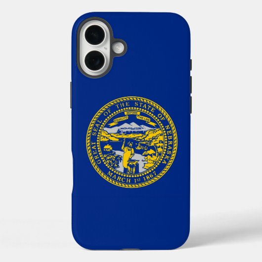 Apple iPhone 16 Plus Case-Mate-Nebraska-Flag Case-Mate iPhone Hülle (Rückseite)