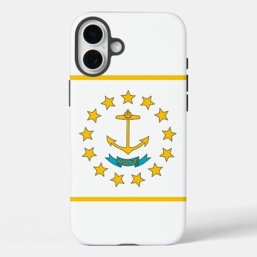 Apple iPhone 16 Plus Case-Mate Rhode Island Flagge Hülle (Rückseite)