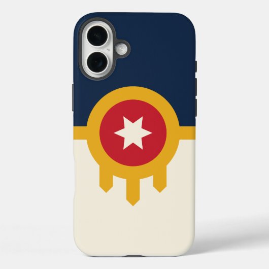 Apple iPhone 16 Plus Case-Mate Tulsa City Flagge Hülle (Rückseite)