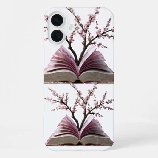 Apple iPhone 16 Plus Fall - Cherry Blossom Buch Hülle (Rückseite)