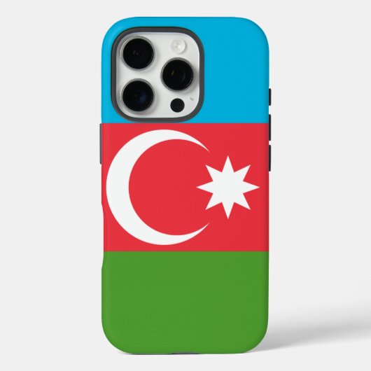 Apple iPhone 16 Pro Case-Mate, Flagge Aserbaidscha Case-Mate iPhone Hülle (Rückseite)