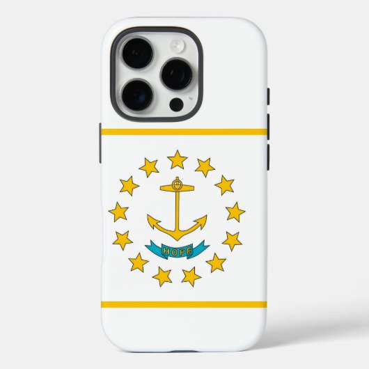 Apple iPhone 16 Pro Case-Mate, Flagge von Rhode Is Case-Mate iPhone Hülle (Rückseite)