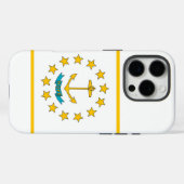 Apple iPhone 16 Pro Case-Mate, Flagge von Rhode Is Case-Mate iPhone Hülle (Rückseite (Horizontal))