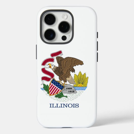 Apple iPhone 16 Pro Case-Mate, Illinois-Flagge Case-Mate iPhone Hülle (Rückseite)