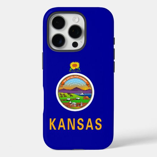 Apple iPhone 16 Pro Case-Mate, Kansas Flag Case-Mate iPhone Hülle (Rückseite)