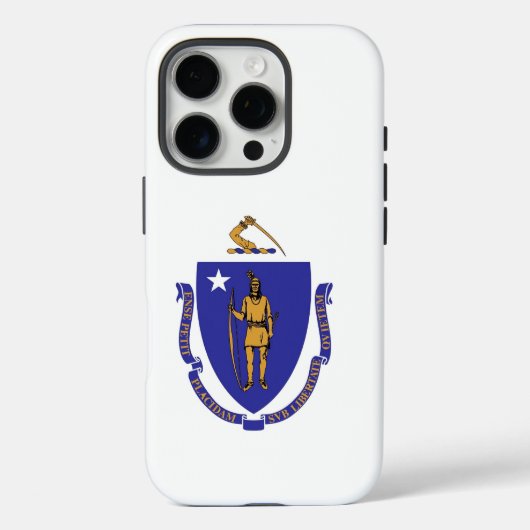 Apple iPhone 16 Pro Case-Mate, Massachusetts Flag Case-Mate iPhone Hülle (Rückseite)