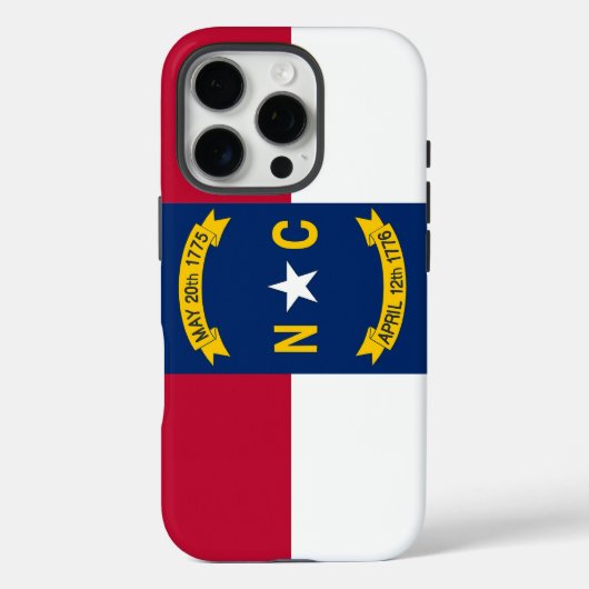 Apple iPhone 16 Pro Case-Mate, North Carolina Flag Case-Mate iPhone Hülle (Rückseite)