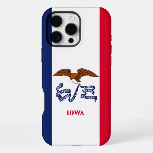 Apple iPhone 16 Pro Max Fall, Iowa-Flagge Hülle (Rückseite)