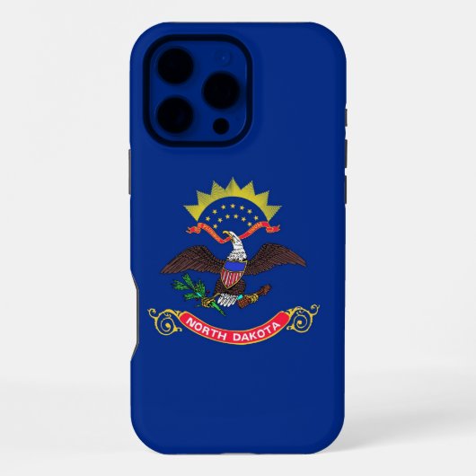 Apple iPhone 16 Pro Max Fall, North Dakota Flagge Hülle (Rückseite)
