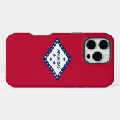 Apple iPhone 16 Pro Max Hülle, Arkansas-Flagge Hülle (Rückseite (Horizontal))