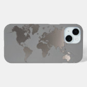 Apple iPhone Case Weltkarte Reisen Silver Gray (Rückseite (Horizontal))