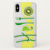 Apple iPhone X Handy Case Grün Gelb Hallo Spaß (Rückseite)