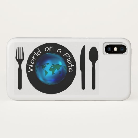 Apple iPhone X Phone Case World auf einer Platte (Rückseite (Horizontal))