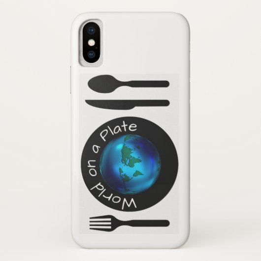 Apple iPhone X Phone Case World auf einer Platte (Rückseite)