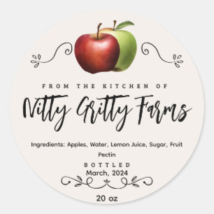 Apple Jam Jelly bewahren kundenspezifisches Cannin Runder Aufkleber