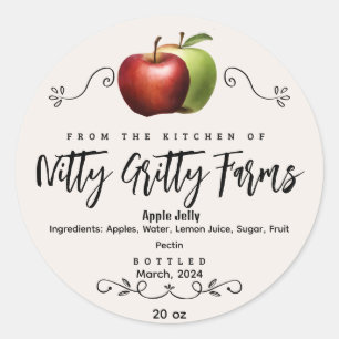 Apple Jam Jelly bewahren kundenspezifisches Cannin Runder Aufkleber