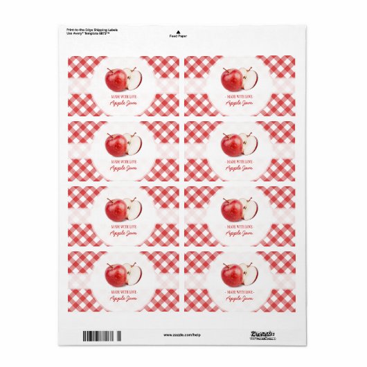 Apple Jam Jelly oder Applesauce-Etiketten (Vorne)