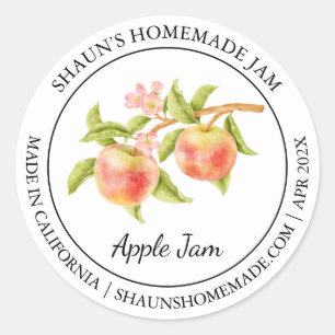 Apple Jam Modern Label Runder Aufkleber