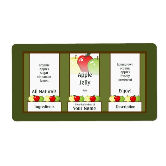 Apple Jelly Canning Jar Label (Vorne)