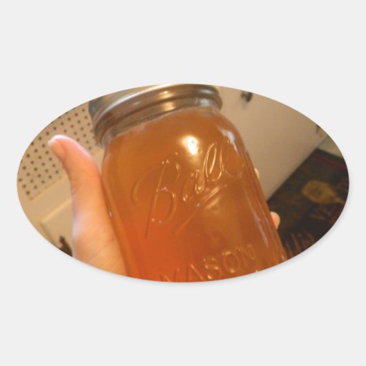 Apple Jelly Canning Jar Ovaler Aufkleber (Vorderseite)