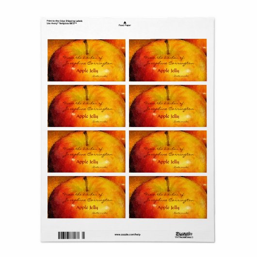 Apple Jelly Canning Labels (Vorne)