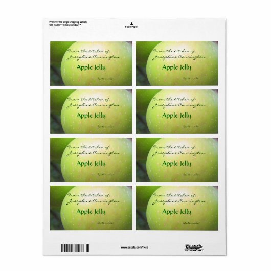 Apple Jelly Canning Labels (Vorne)