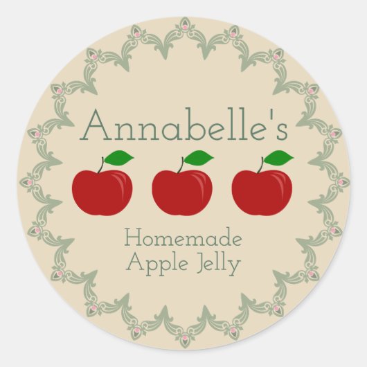 Apple Jelly Label Runder Aufkleber (Vorderseite)