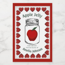 Apple Jelly Made with Liebe Product 2"x3" Lebensmitteletikett